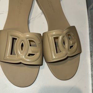 Dolce & Gabbana Cream Sandals with DG Logo